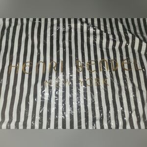 Henri Bendel Brown & White Stripe Drawstring Dust Bag